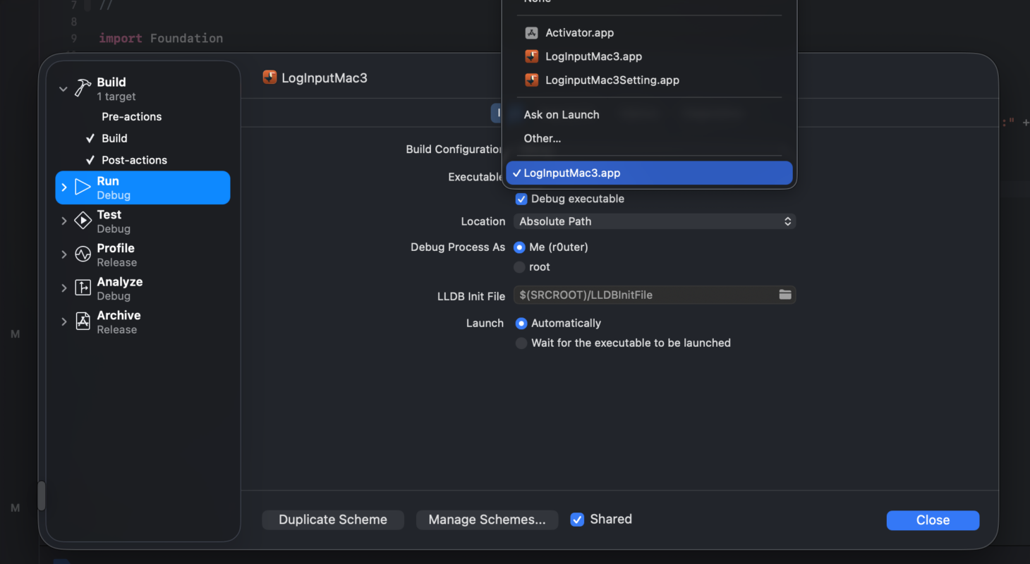 使用 /Library/Input Method 目录代替原本 app 路径进行debug